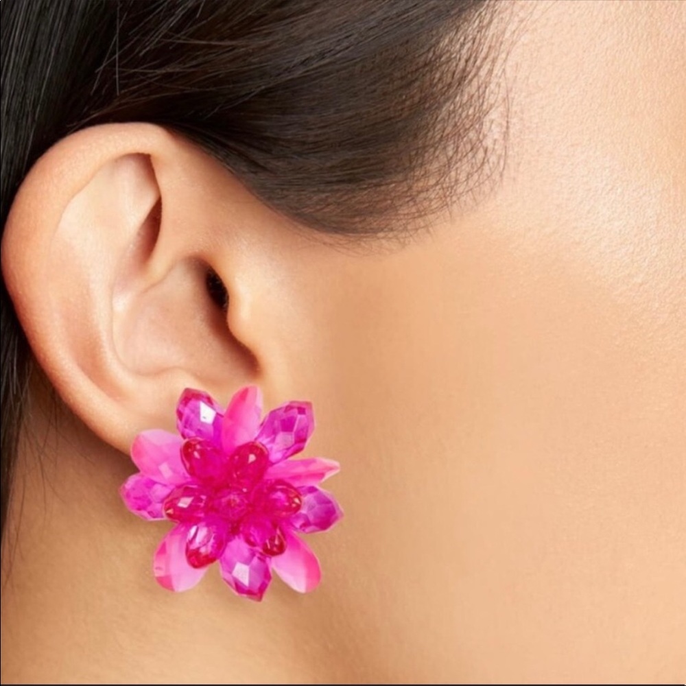 KATE SPADE Full Flourish Flower Studs In Pink NWT